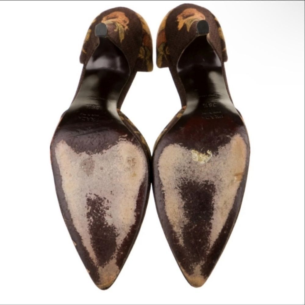 PRADA Floral Print Fabric D'Orsay Pumps IT 36.5 - Picture 4 of 6